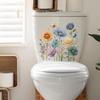 Fresh Cottage Style Floral and Butterfly Bathroom Wall Sticker Home Decor Removable Self-Adhesive Decal