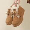 Winter Women's Boots Plush Warm Snow Boots Outdoor Non Slip Platform Boots Winter Lace Up Ankle Boot Winter Warm Cotton Footwear