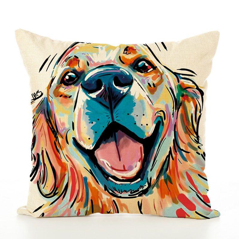Pet Cute Dog Pillow Case Throw Pillow Cover Sofa Cushion Cover Home Office Decor