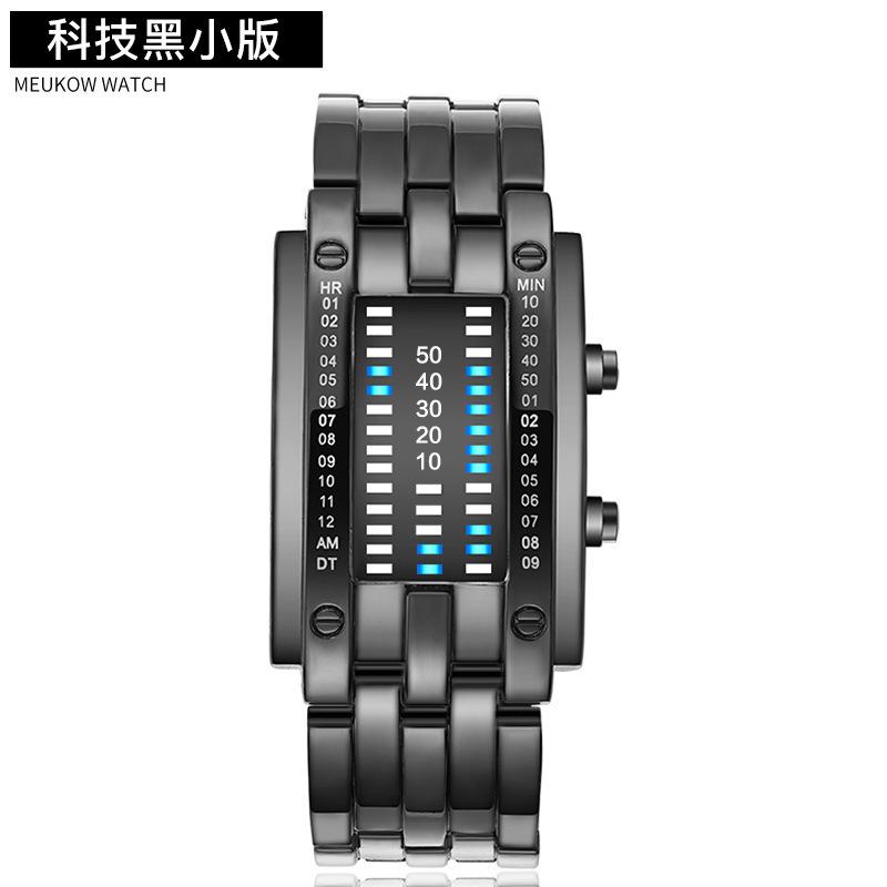 Trend Led Iron Man Dual Line Binary Fashion Student Couple Personalized Electronic Watch