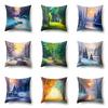 Forest Landscape Pattern Decorative Pillowcase Car Sofa Square Cushion Pillowcase