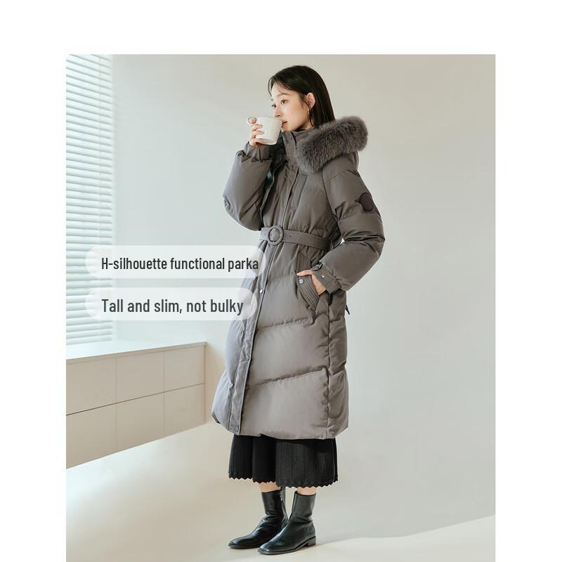 INMAN Women's Long Goose Down Hooded Winter Coat