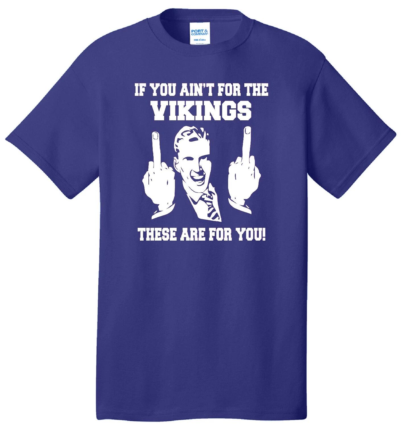 VIKINGS FLIP THE BIRD HARDCORE FOOTBALL FAN MIDDLE FINGER PURPLE T-shirt JERSEY XL