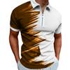 Men's Zipper Summer T-shirt, 3D Abstract Printed Golf Club, Zipper Short Sleeve Top, Fashion Clothing