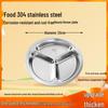 Jiwanggu 304 Stainless Steel Round Divided Meal Plate