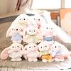 Cute Fluffy Bunny with Tulip Plush Keychain, Small Stuffed Animal Pendant for Bag Backpack Purse, Soft Rabbit Key Ring Charm, Gift for Girls