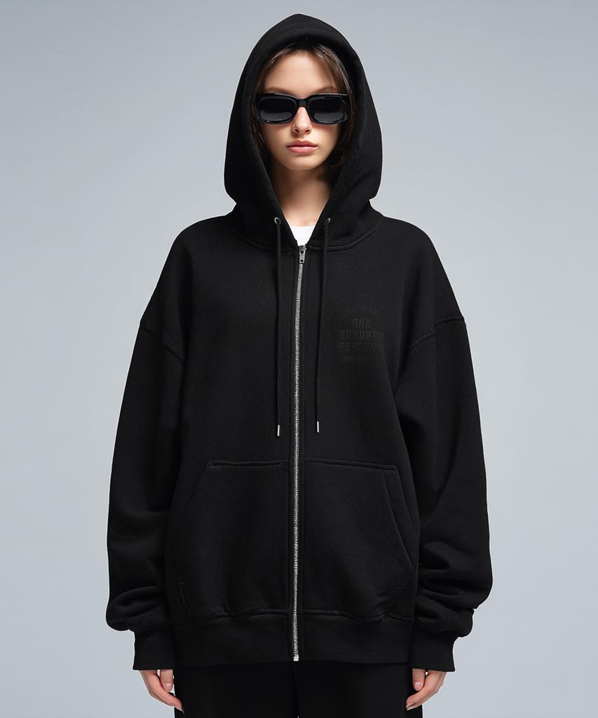 Ohp Standard Fleece Zip-Up Hoodie Black