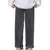 Men Pants Straight Wide Leg Loose Deep Crotch Solid Color Retro Soft Breathable Button Zipper Closure Streetwear Men Long Trouse