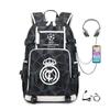 Football Printed Student Backpack Multifunctional Usb Interface Large Capacity Leisure Travel Backpack