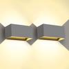 LED Wall Applique - Kingwen - 20 W - 3000 K - IP65 - Grey - Set of 2
