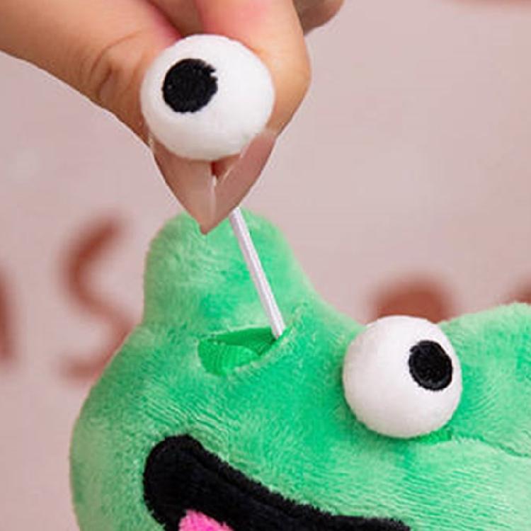 Backpack Charm Plush Keychains Sticking Out Tongue Frog Magnetic Attraction Toy