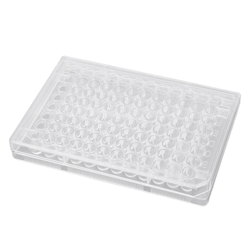10pcs Tissue Culture Plate 96 Well Clear Polystyrene Cell Growth Culture Plate with Plastic Lid for Laboratory