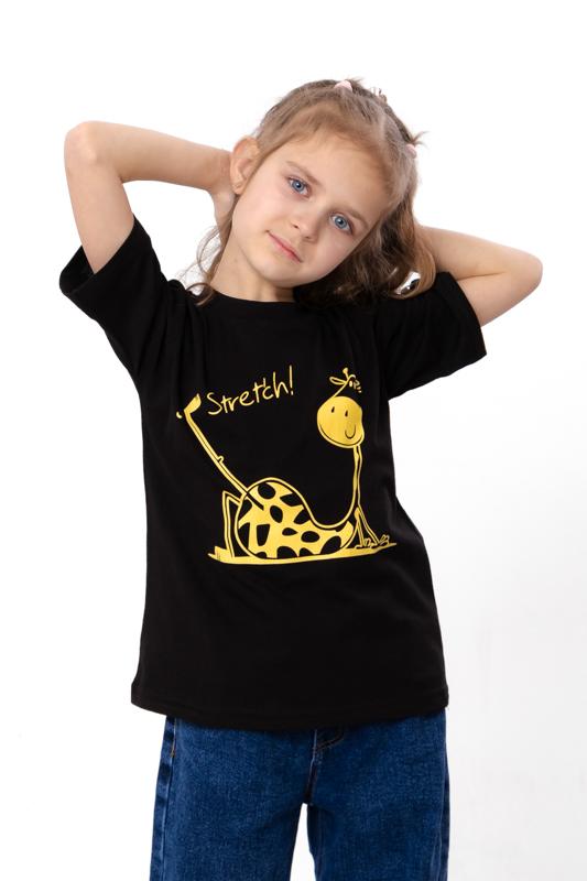Girls' T-Shirt – Giraffe Print with "Stretch", Summer 6414-001-33-5-4 HC