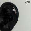 2Pcs Shiny Star Zircon Stud Earrings For Women Silver Color Cartilage Tragus Helix Ear Piercing Jewelry Accessory Gifts