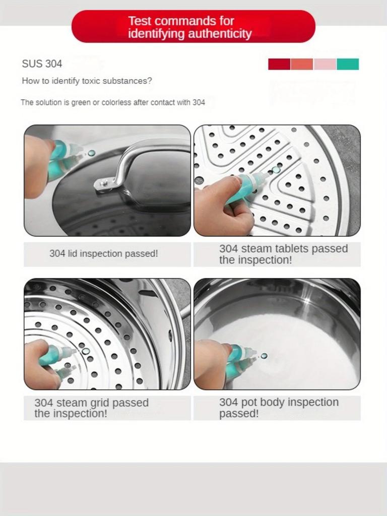 Large-capacity SUS304 Stainless Steel Steamer Three-layer Thickened Household Multi-layer Steamer Steamed Bread Steamed Fish Pot