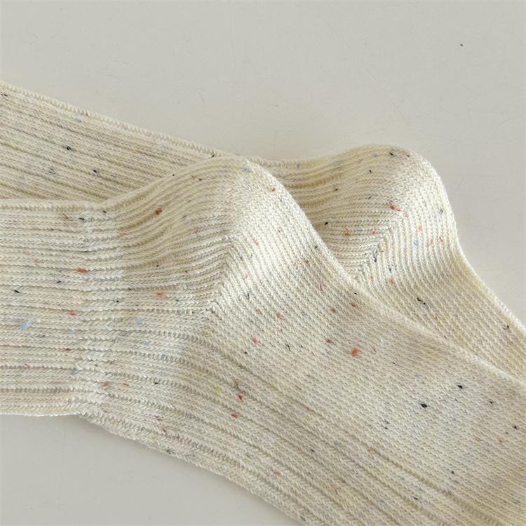 New Socks Women Autumn and Winter Cotton Knitted Elastic Long Socks Japanese Fashion Striped Harajuku Retro Streetwear Crew Sock