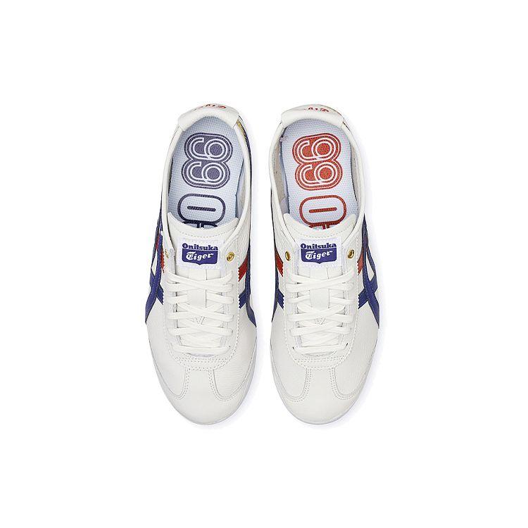 Asics Tênis Unisexo Mexico 66 Branco Azul Escuro Dourado D507L-0152