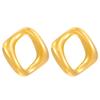 Vintage Titanium Steel Geometric Earrings: European & American Retro Style, Smooth Irregular Pleated Design