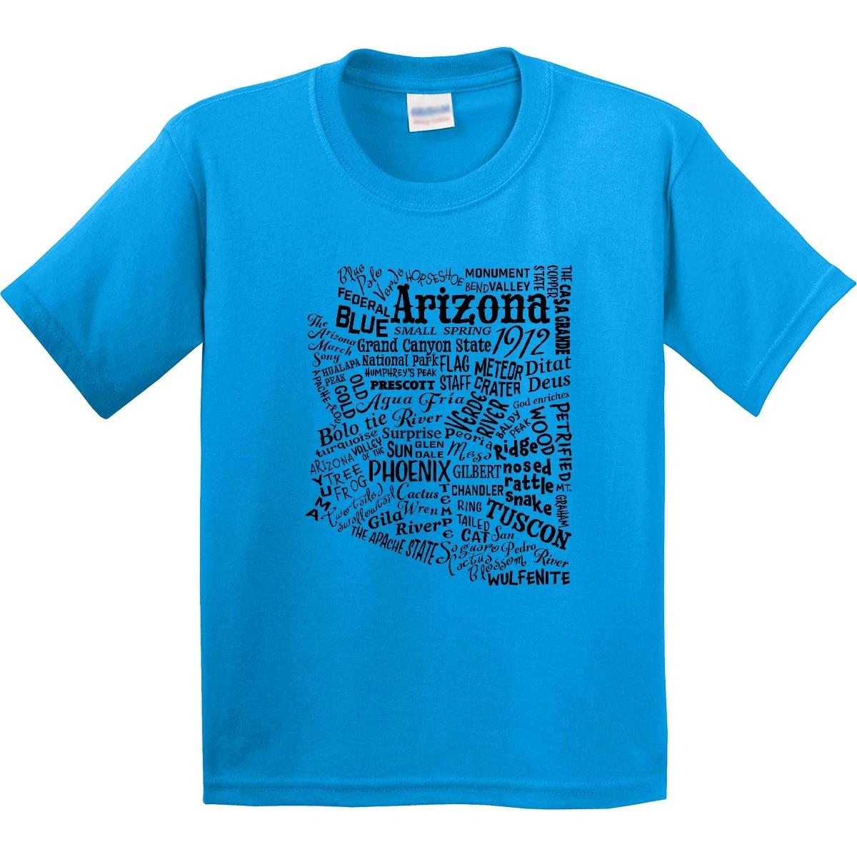 

Inktastic Arizona Word Salad- State Outline Youth kids boys T-Shirt Home Grand Canyon Sun 160