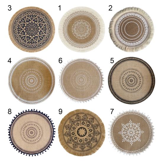 Rattan-Untersetzer, Wärmedämmung, handgefertigt, aus Baumwollflachs, Esstisch, rutschfest, Tischset für die Küche