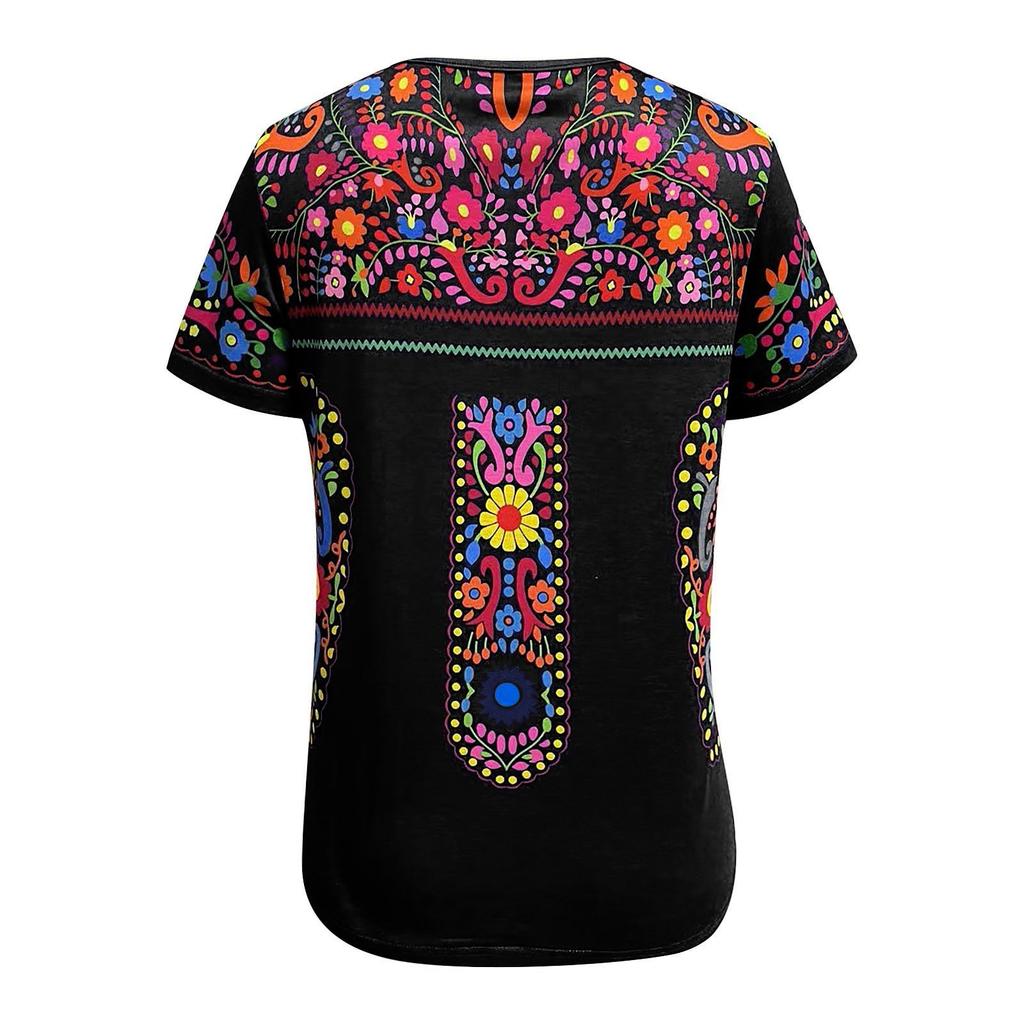 Women's Summer Casual Fashion - Printing O-Neck Short Sleeve Loose T-shirt Top