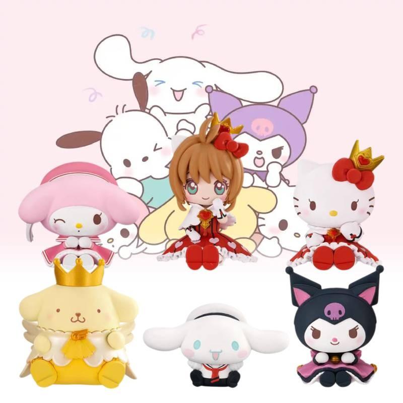 Cute Pvc Sanrio Collectible Figures Set With Kuromi Cinnamoroll Pudding Dog And Sakura Style