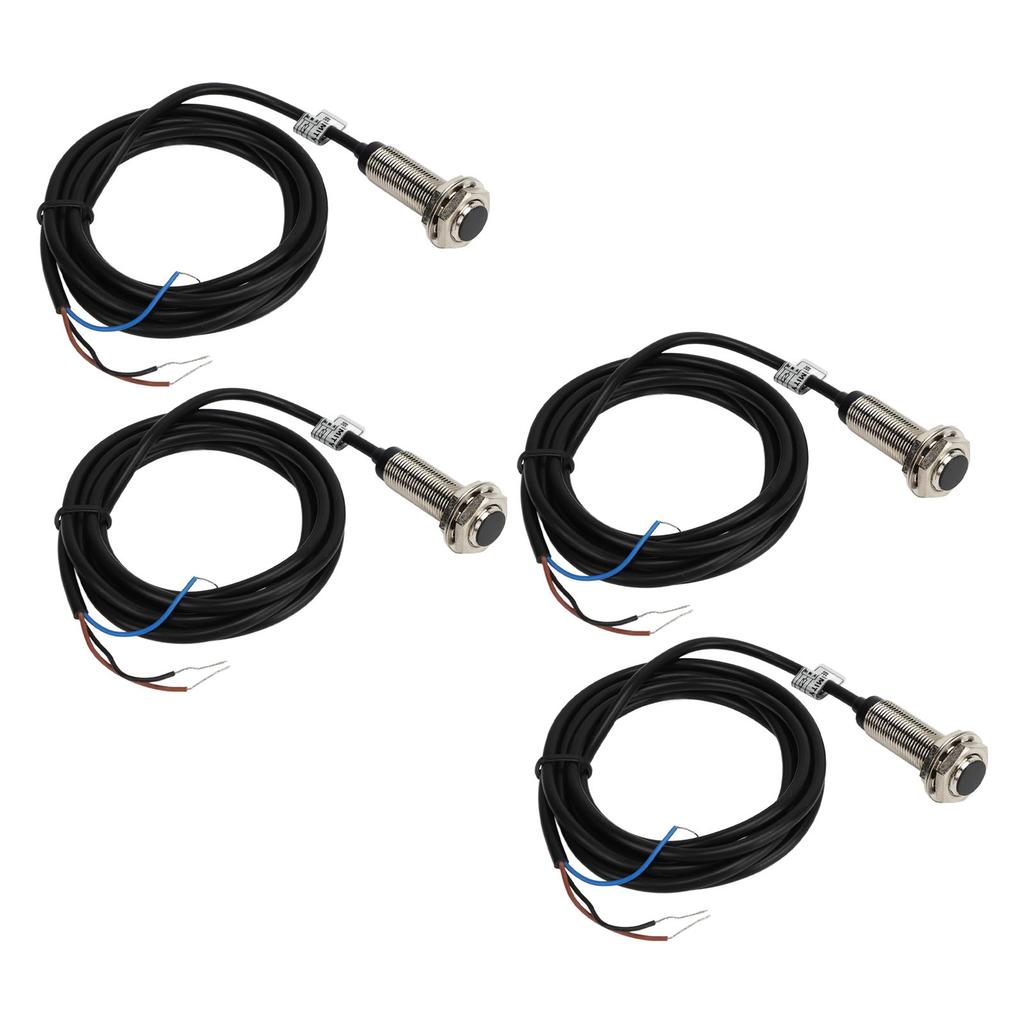 4Pcs 12mm Inductive Proximity Switch PNP 3 Wire Normally Open IP67 NO Contact Proximity Sensor