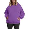 Women's Fashionable Casual Large-sized Long-sleeved Hooded Solid-color Sweatshirt