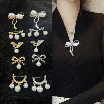 Broche Serrage Taille Femme, Ajusteur de Taille de Pantalon, Épingle de Sécurité Anti-Exposition, Broche Décorative Fixe pour Robe Cardigan pour Dames