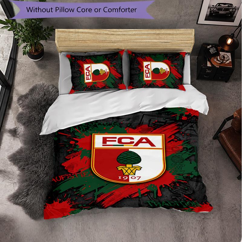 FC Augsburg FC Themed Bedding 3Pcs Duvet Cover Set Decorative Bed Linen For Teen Room Home Decoration