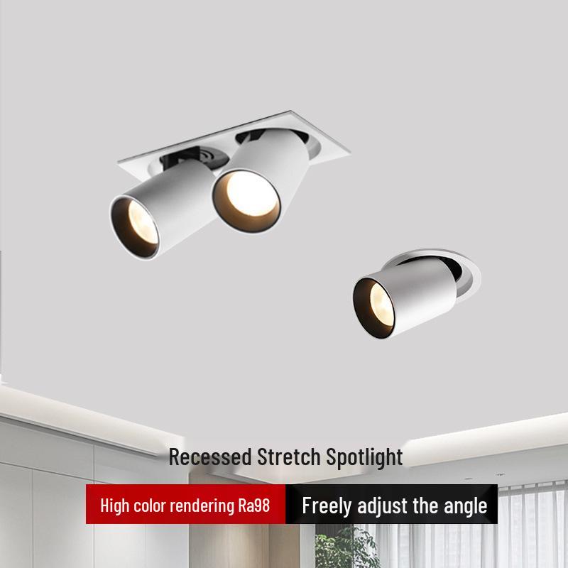

Adjustable Ra98 Telescopic Spotlight - Recessed & Foldable Gooseneck Light Round Single 12W Cutout 75mm