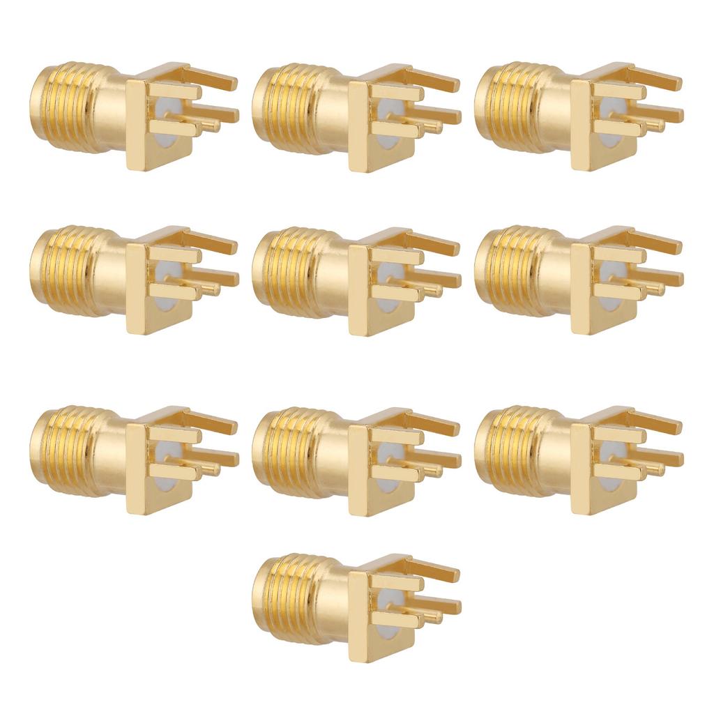 10pcs Brass SMA Female Base Socket Jack PCB Mount 50 Ohm RF Connectors