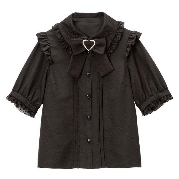 European Cute Japanese Bow Ruffle Long Sleeve Women's Shirt