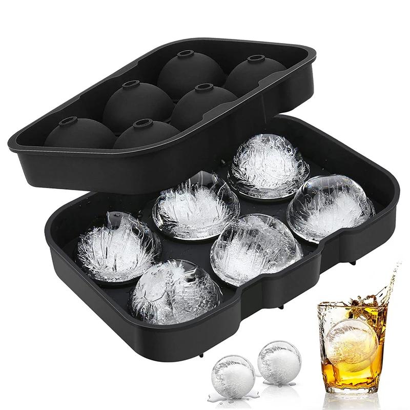2/4/6 Spheres Ice Ball Maker Mold Food Grade Silicone Ice Cream Mold Easy Release Ice Cube Tray For Cocktails Whiskey Cold Drink