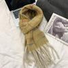 New High Sweet Plaid Dopamine Rainbow Gradient Striped Scarf for Women Autumn and Winter Warm Korean Student Sweet Scarf