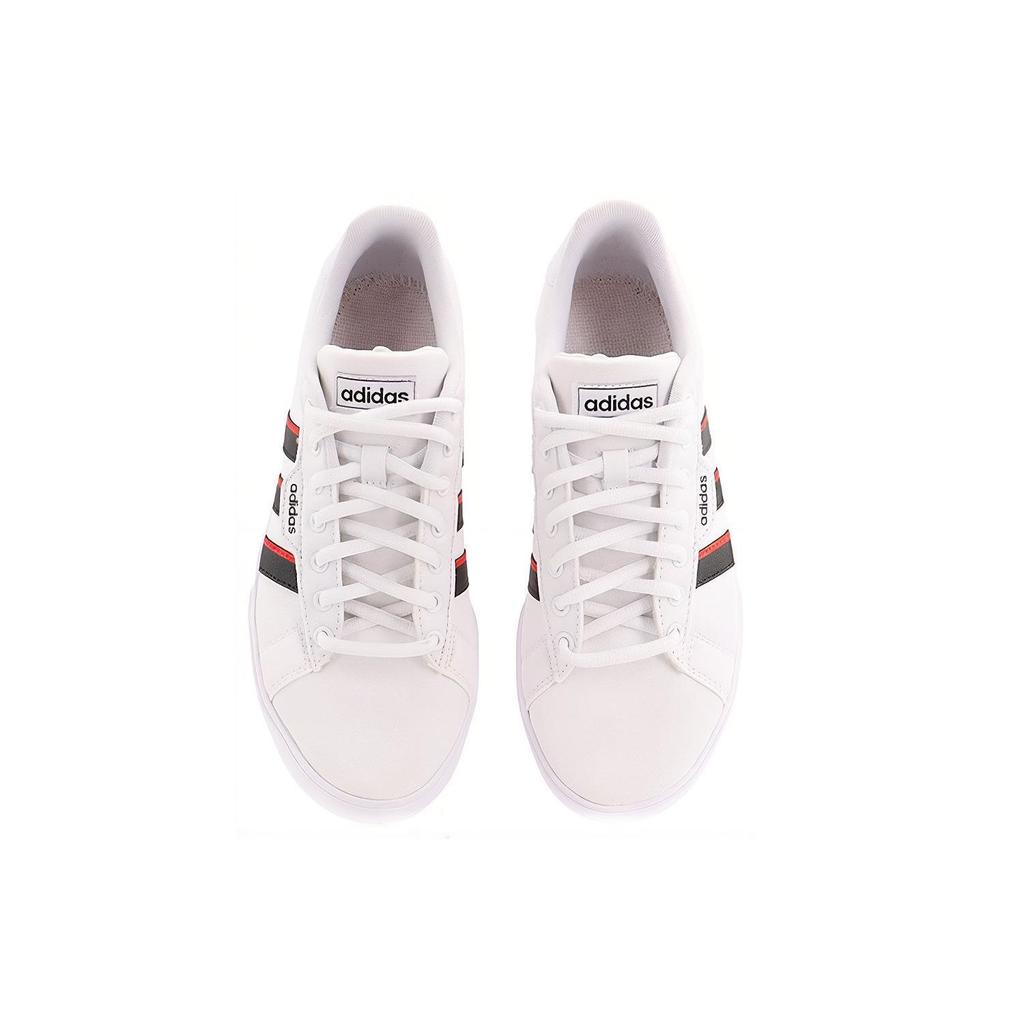 adidas Neo Daily 3.0 Canvas Slip-Resistant Durable Lightweight Low-Top Skate Shoes Men Sneakers White Black Red FZ3272