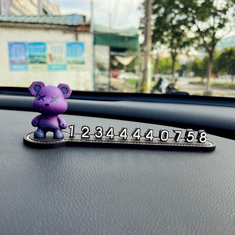 Violent Polychrome Bear Car Phone Number Plate Decorative Cartoon Ornament Car