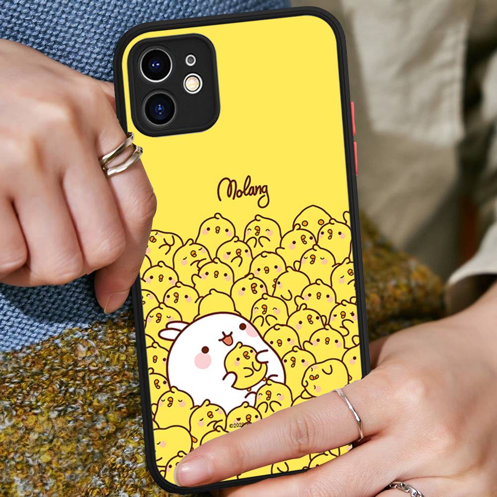 

Cartoon Cute M-Molang For IPhone 16 15 14 Plus 13 12 11 Pro Max X XS MAX Translucent Matte Shockproof Cover iphone 16pro max