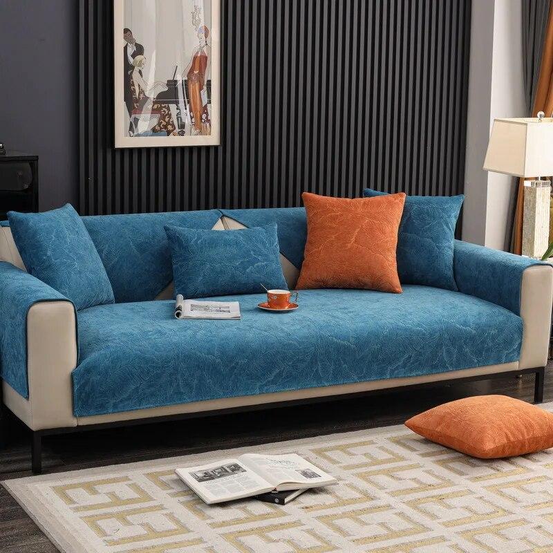 Jacquard Chenille Sofa Cover Four Seasons Universal Non-Slip Living Room Sofa Cushion Modern Light Luxury Minimalist Style Cover
