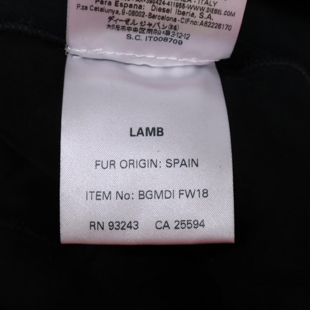 DIESEL BlackGold [Good condition/domestic regular] 00SFI9 BGMDIFW18 Lamb Mouton Fur coat 44 blackUsed