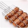 Outdoor Wooden Handle Hot Dog Barbecue Clip, Non Stick Ham Sausage Barbecue Net, Multifunctional Camping BBQ Tool