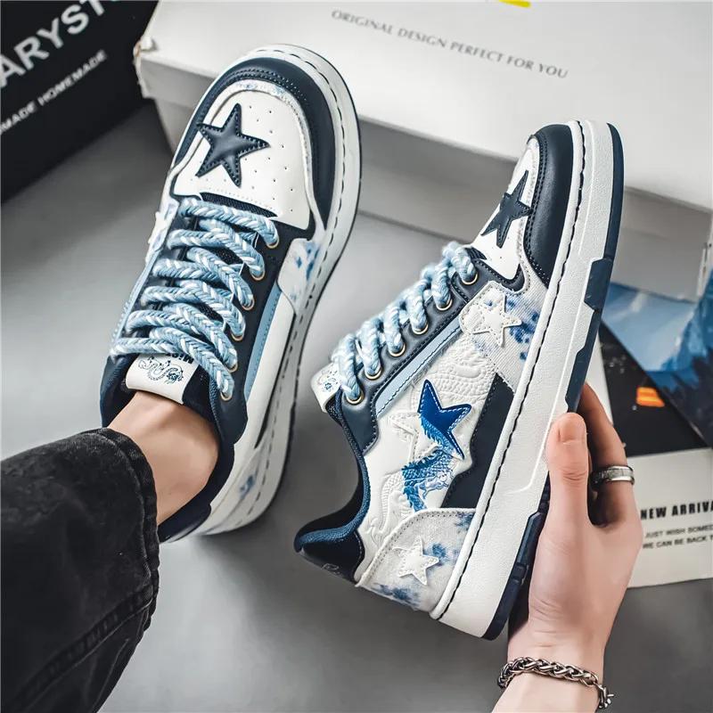 Buty męskie do skateboardingu, mokasyny antypoślizgowe, casualowe sneakersy, buty sportowe i rekreacyjne dla mężczyzn, buty sportowe na platformie, odporne na zużycie