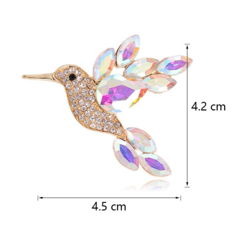 New Shiny Rhinestone Crystal Parrot Bird Brooch Vintage Animal Badge Lapel Pin Suit Coat Dress Party Jewelry Accessories Gifts