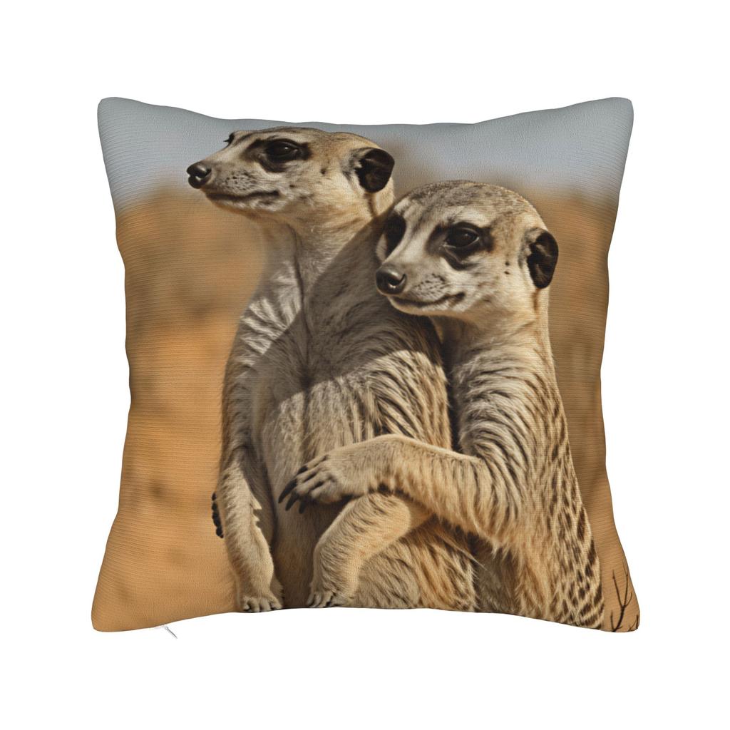 Pillow Case Adult Meerkat Holding Baby Meerkat Comfy  Pillow Cover For Sofa Car Home Decor Vintage Pillowcases