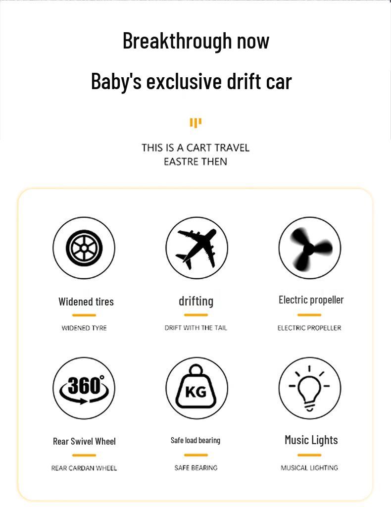 Kids' Pedal-Powered Airplane Trike: Drift, Slide & Rotate for Ages 3-6