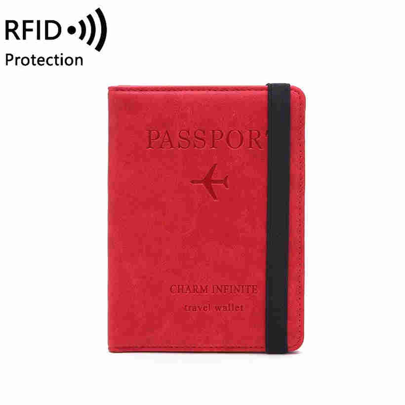 Unisex RFID Leather Passport Bag Document Package Portable Travel Ultra Thin Passport Holder