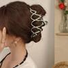 Pinza a morsetto in metallo ad alto livello con fiocco per capelli 2024 per donna: Pinza per Capelli a Forma di Squalo, Grande, Elegante, Stile Freddo, per la Nuca
