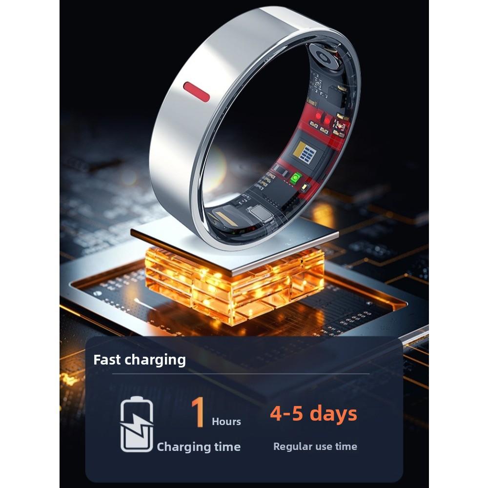 Smart ring monitors heart rate, blood oxygen, blood pressure, blood sugar, sleep, HRV health, step counting,  dad's gift, Valentine's Day gift