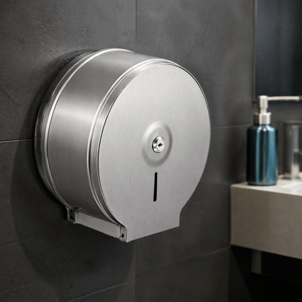 Brushed Finish Toilet Paper Dispenser 9 Inch Roll Jumbo Roll Dispenser  For Commercial Use