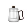 450ml Wooden Handle Vertical Stripe Heat-resistant Glass Tea Cup With Tea Infuser Filter Flower Tea Water Separation Tea Mug